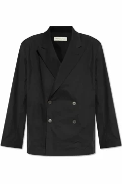 Dries Van Noten CZARNY Dwurzędowa marynarka `Caplans`