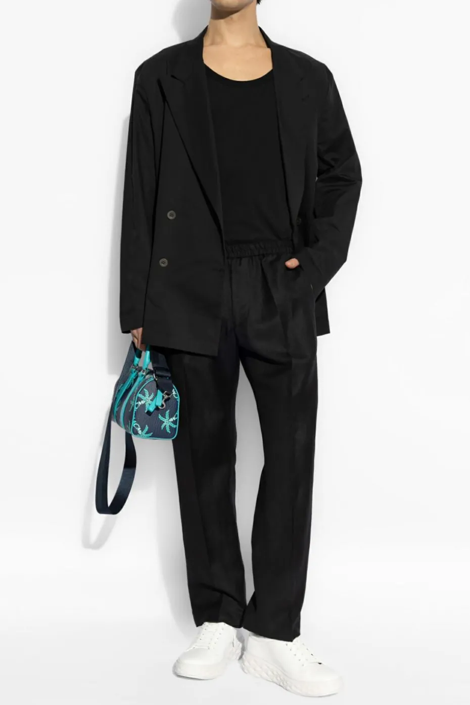Dries Van Noten CZARNY Dwurzędowa marynarka `Caplans`