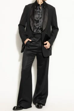 Dries Van Noten CZARNY Wełniana marynarka