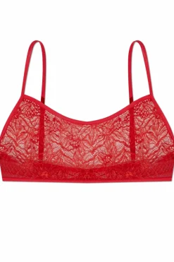 Dries Van Noten CZERWONY Koronkowy top