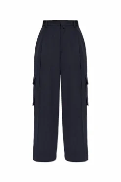 Dries Van Noten GRANATOWY Spodnie typu `cargo`
