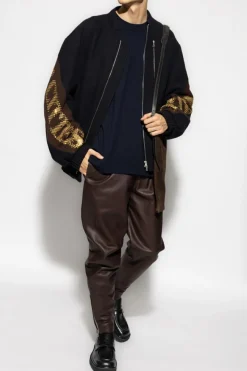 Dries Van Noten GRANATOWY Wełniany sweter