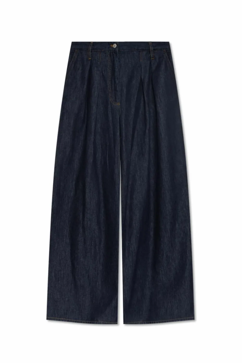 Dries Van Noten GRANATOWY Jeansy z szerokimi nogawkami