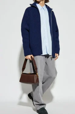 Dries Van Noten GRANATOWY Wełniany sweter