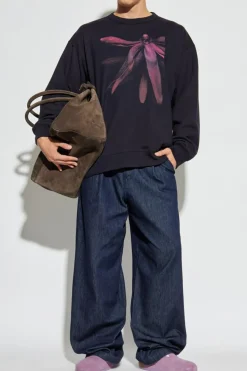 Dries Van Noten GRANATOWY Bluza `Hax`