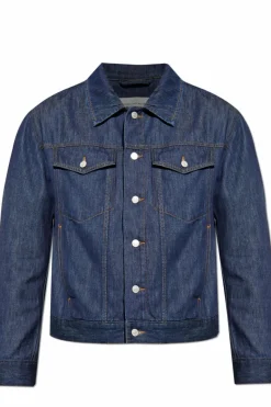 Dries Van Noten GRANATOWY Jeansowa kurtka `Vuskin`