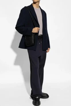 Dries Van Noten GRANATOWY Dwurzędowa marynarka