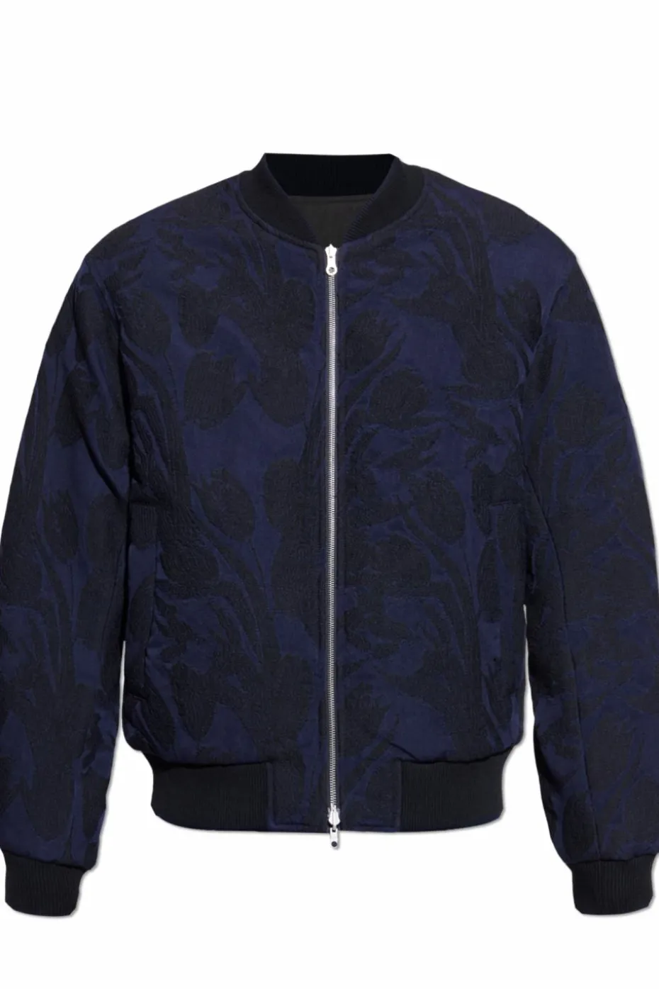 Dries Van Noten GRANATOWY Dwustronna kurtka `Volker` typu `bomber`