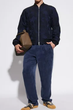 Dries Van Noten GRANATOWY Dwustronna kurtka `Volker` typu `bomber`