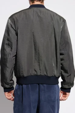 Dries Van Noten GRANATOWY Dwustronna kurtka `Volker` typu `bomber`
