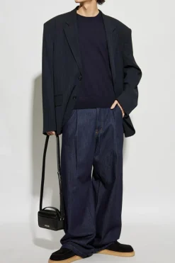 Dries Van Noten GRANATOWY Wełniany sweter