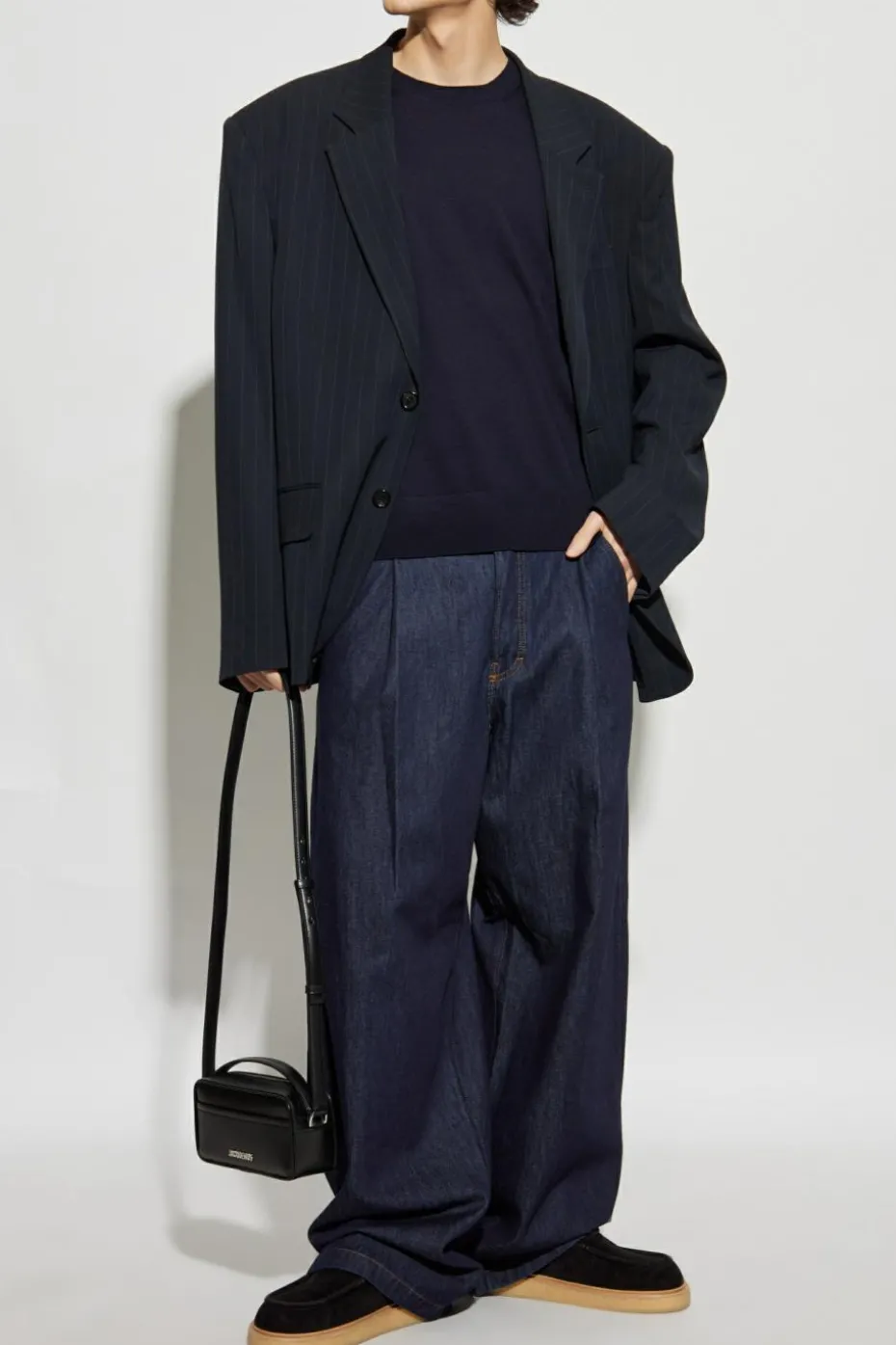 Dries Van Noten GRANATOWY Wełniany sweter
