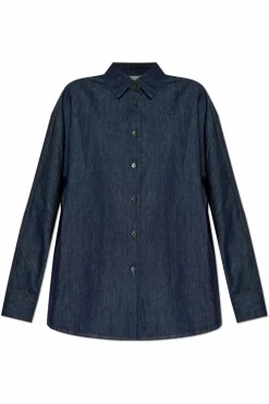 Dries Van Noten GRANATOWY Jeansowa koszula