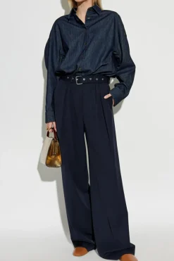 Dries Van Noten GRANATOWY Jeansowa koszula