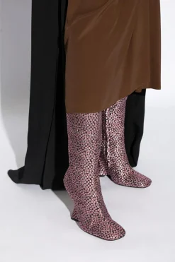 Dries Van Noten RÓŻOWY Kozaki na obcasie