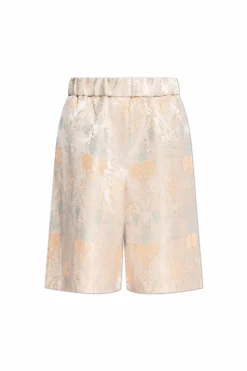 Dries Van Noten RÓŻOWY Szorty o połyskującym wykończeniu
