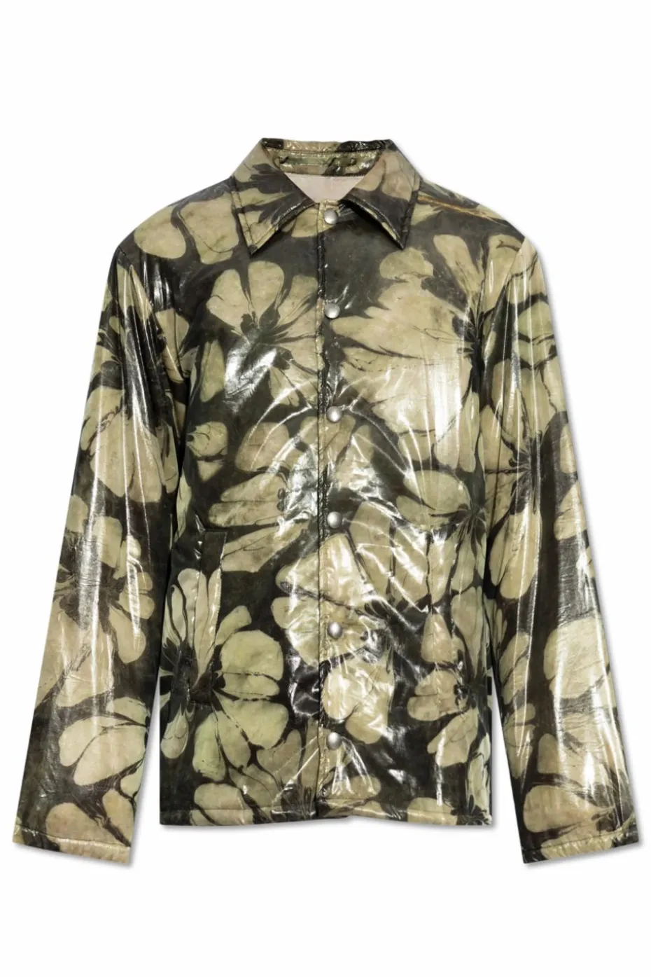 Dries Van Noten ZIELONY Kurtka `Vorrie` o połyskującym wykończeniu