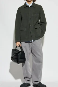 Dries Van Noten ZIELONY Kurtka z kieszeniami