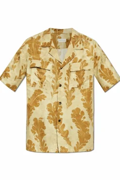 Dries Van Noten ZIELONY Satynowa koszula