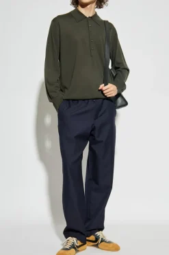 Dries Van Noten ZIELONY Wełniane polo