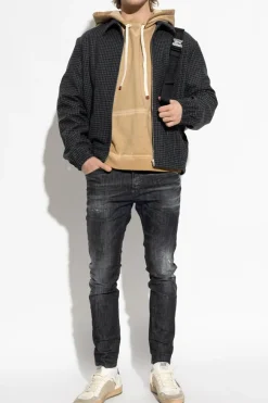 Dsquared2 beżowy Bluza z kapturem