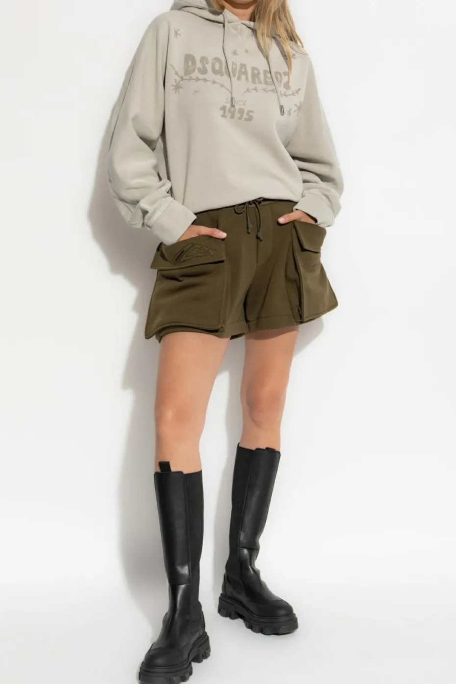 Dsquared2 beżowy Bluza z logo