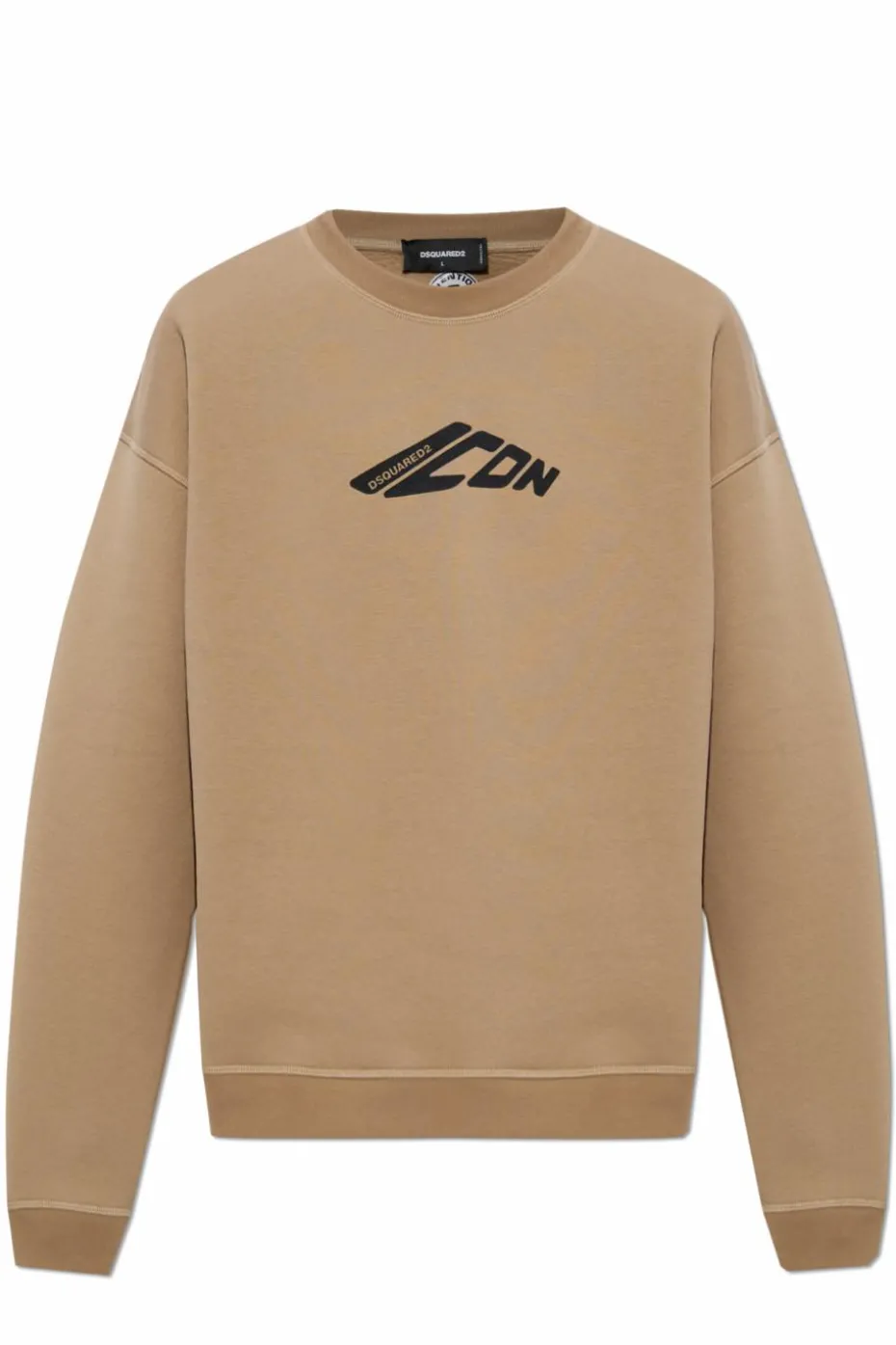 Dsquared2 beżowy Bluza z nadrukowanym logo