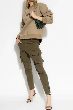 Dsquared2 beżowy Bluza z nadrukowanym logo
