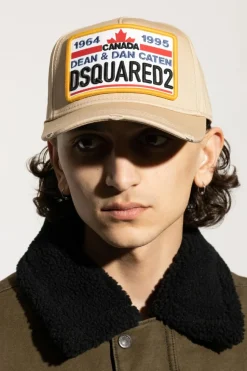 Dsquared2 beżowy Czapka z daszkiem