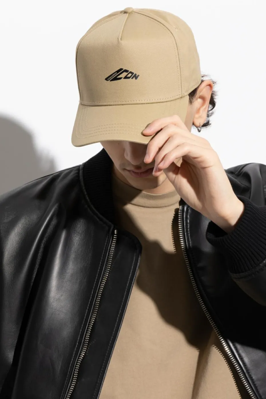 Dsquared2 beżowy Czapka z daszkiem