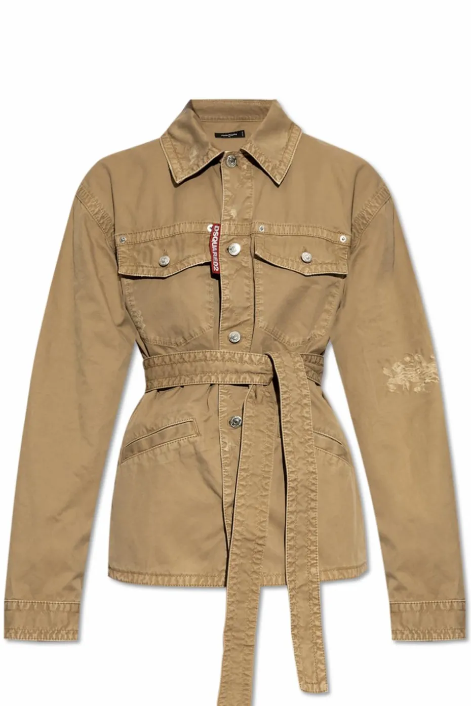 Dsquared2 beżowy Koszula z pasem