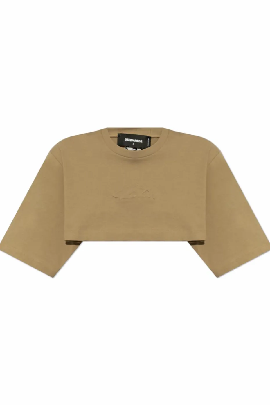 Dsquared2 beżowy Krótki t-shirt o luźnym kroju