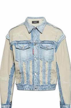 Dsquared2 beżowy Kurtka z łączonych materiałów