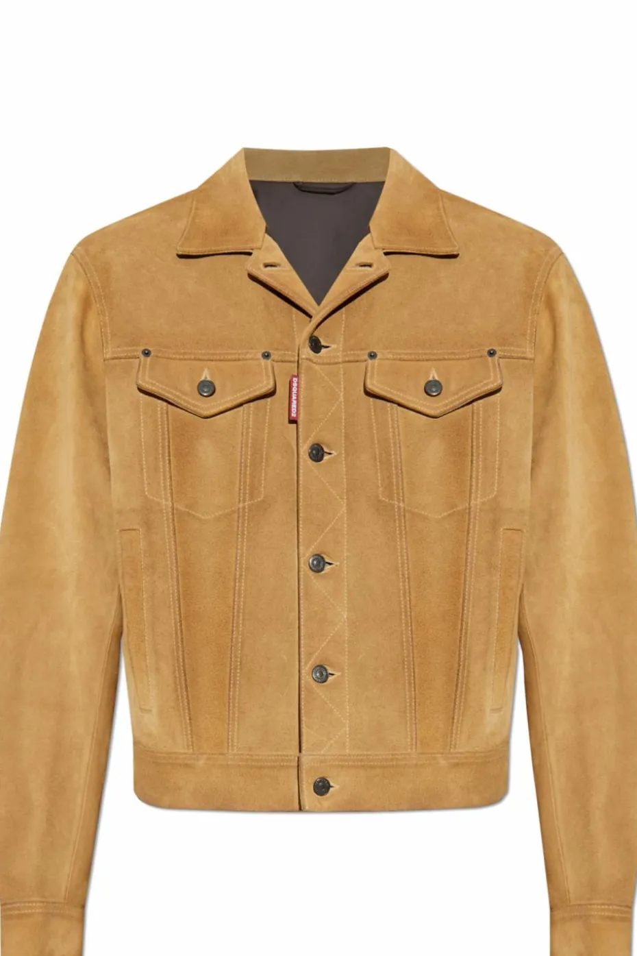 Dsquared2 beżowy Skórzana kurtka