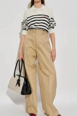 Dsquared2 beżowy Spodnie w kant