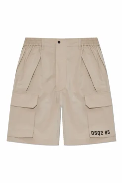 Dsquared2 beżowy Szorty z nadrukiem