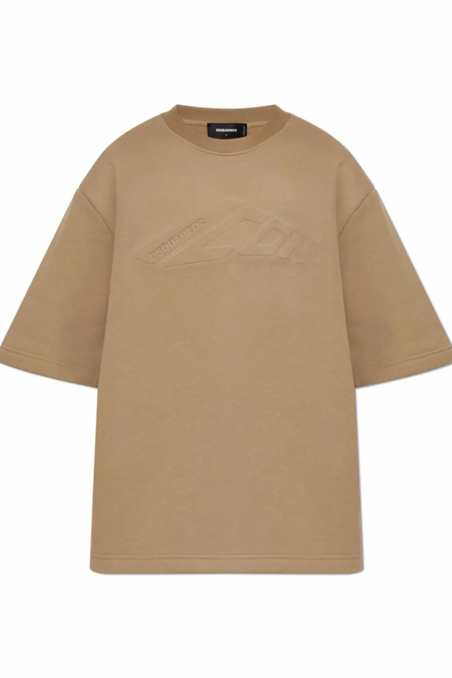 Dsquared2 beżowy T-shirt z logo