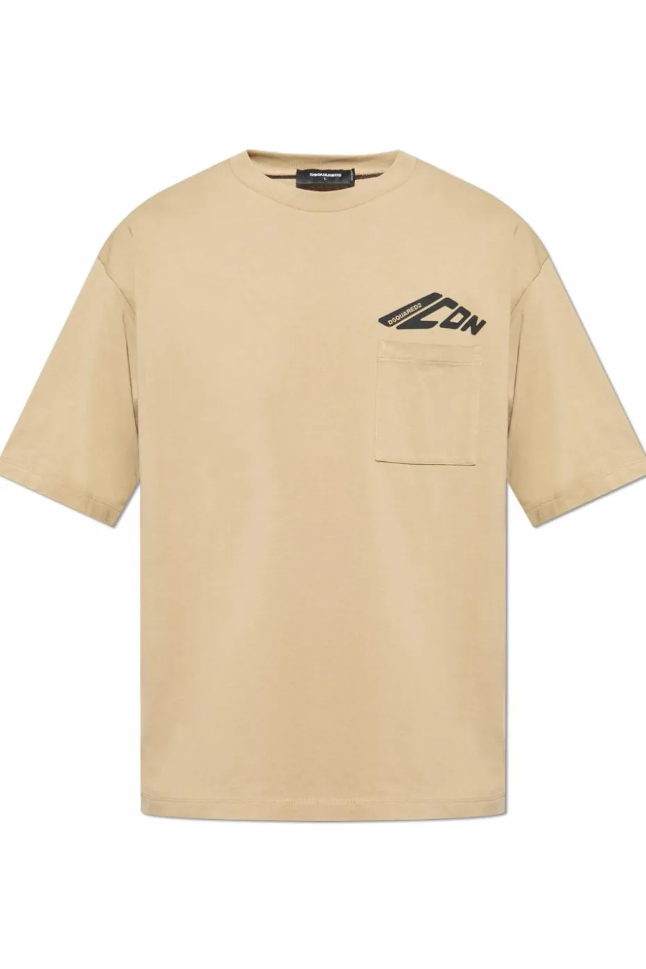 Dsquared2 beżowy T-shirt z logo