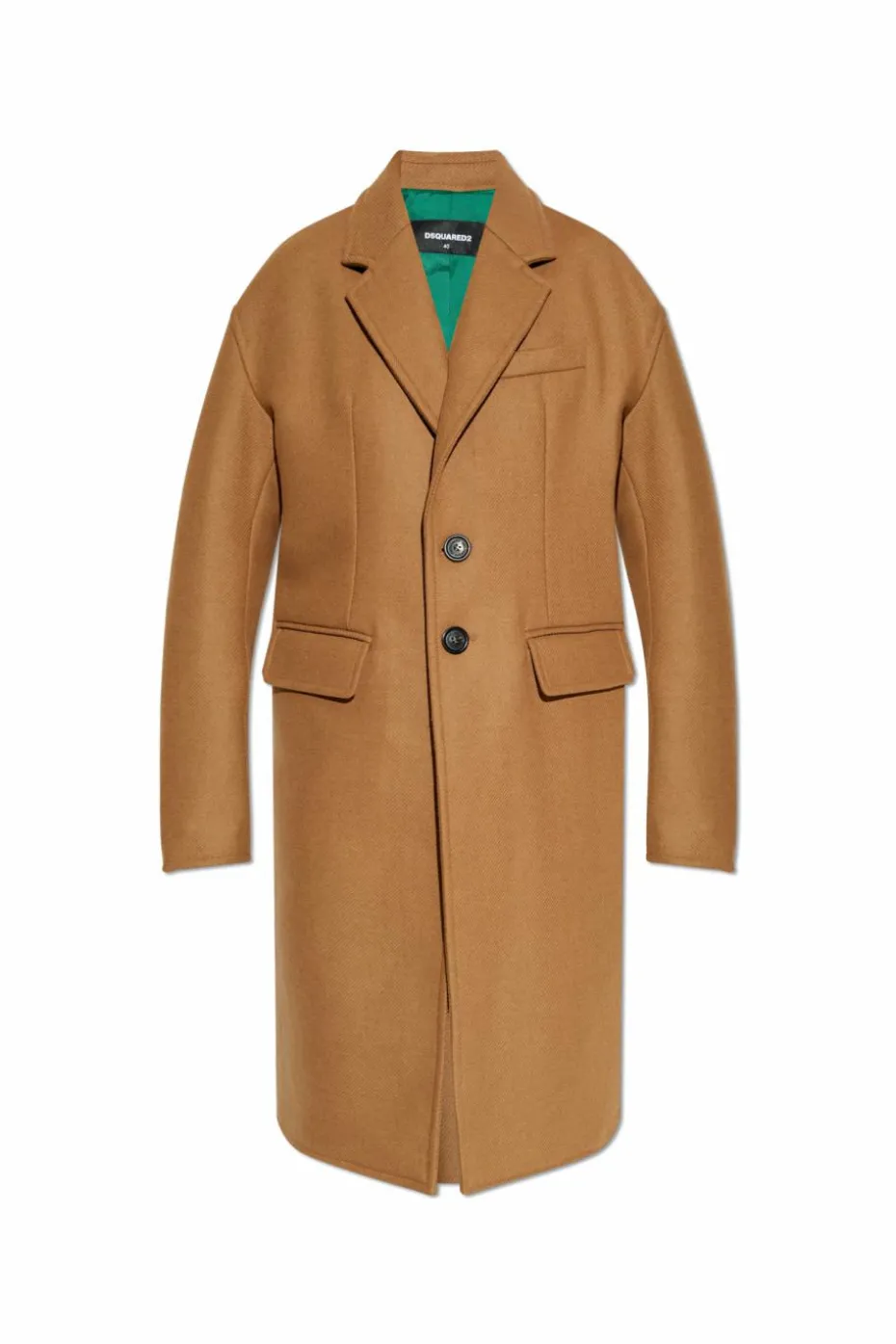 Dsquared2 beżowy Wełniany płaszcz