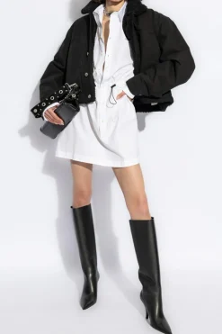 Dsquared2 BIAŁY Bawełniana sukienka z kieszeniami