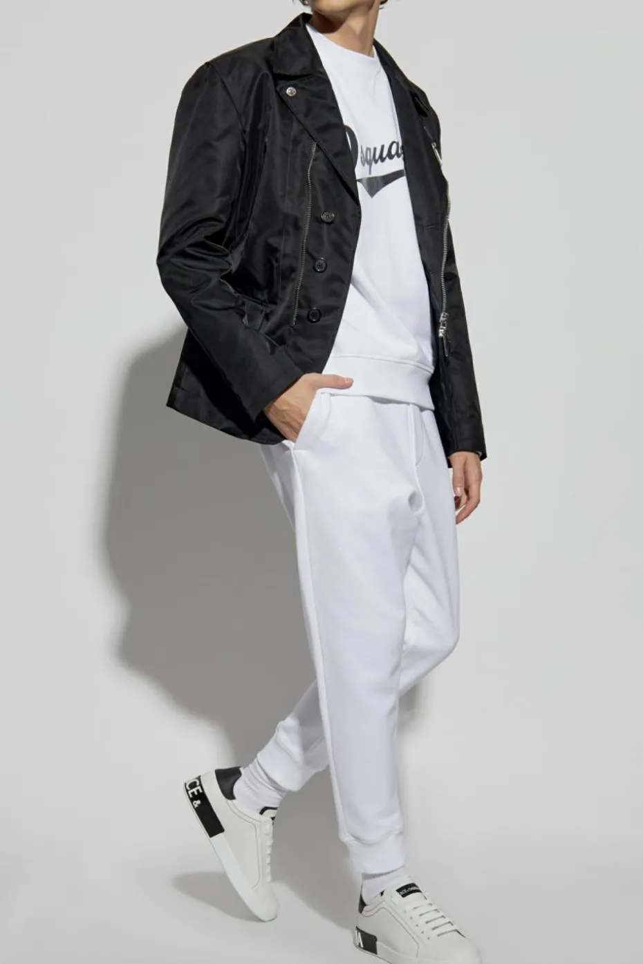 Dsquared2 BIAŁY Bawełniane spodnie dresowe