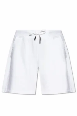 Dsquared2 BIAŁY Bawełniane szorty z nadrukowanym logo