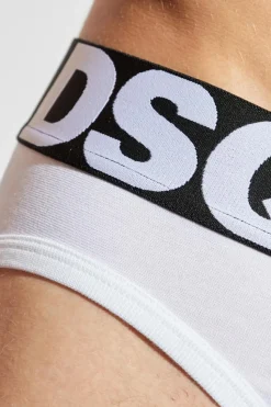 Dsquared2 BIAŁY Bawełniane slipy z logo