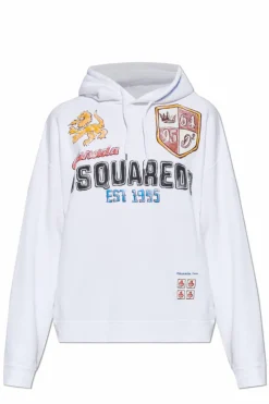 Dsquared2 BIAŁY Bluza z kapturem