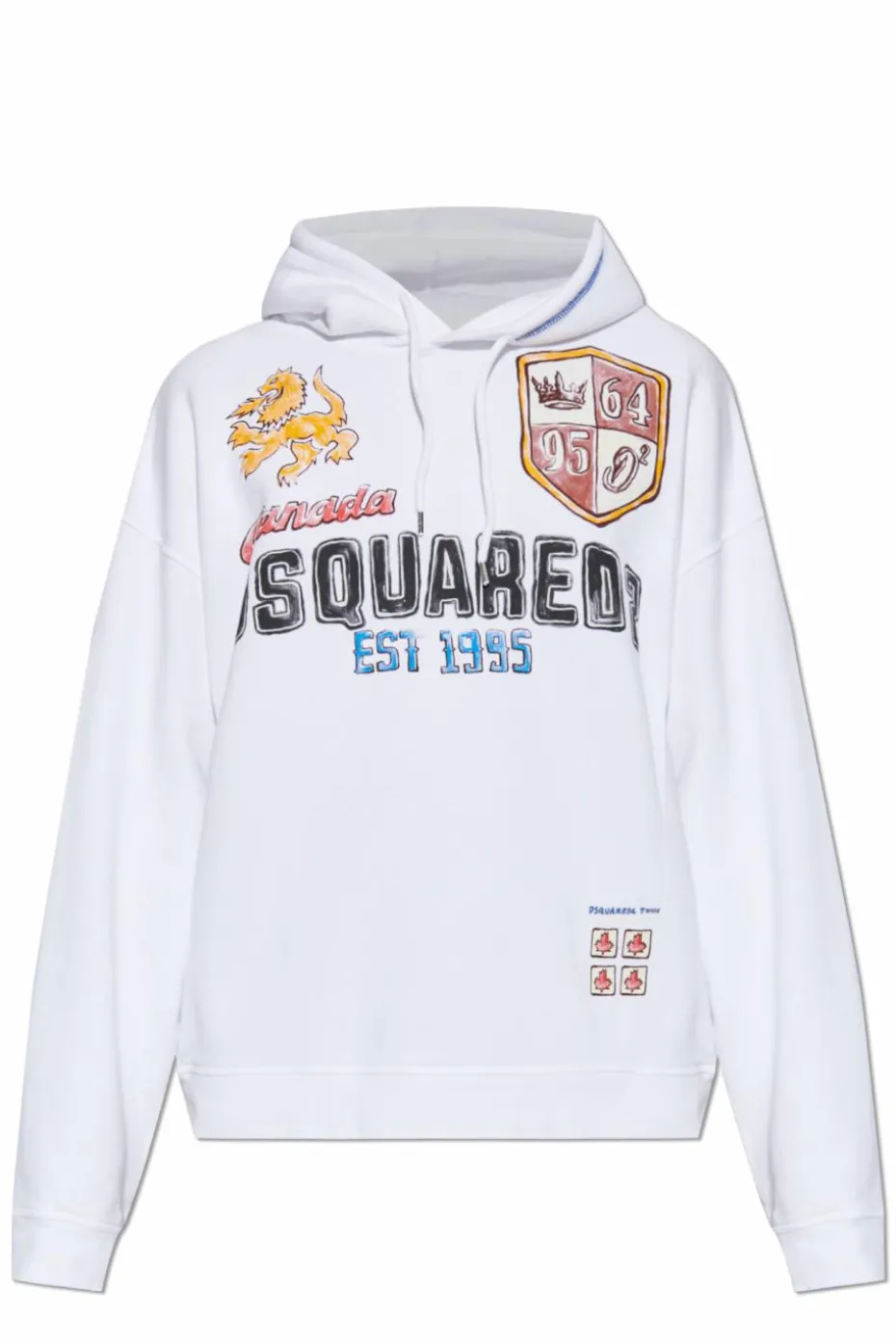 Dsquared2 BIAŁY Bluza z kapturem