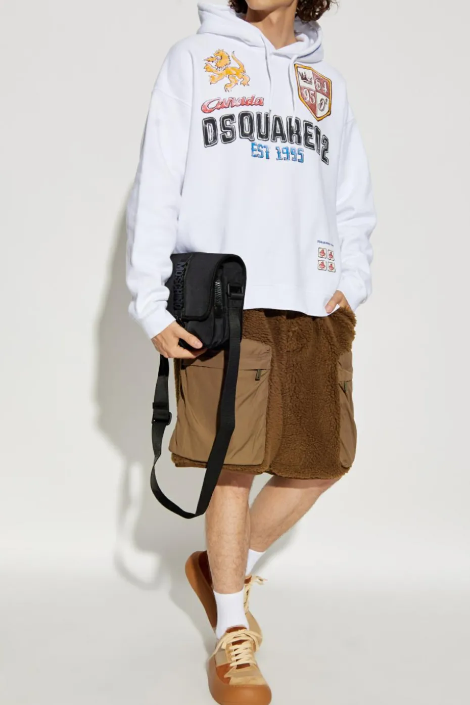 Dsquared2 BIAŁY Bluza z kapturem