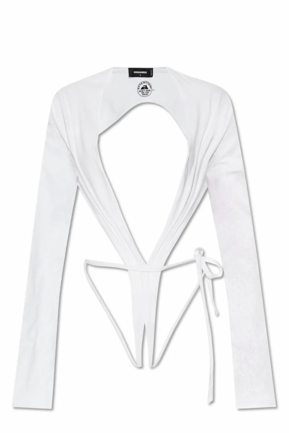 Dsquared2 BIAŁY Body z długimi rękawami