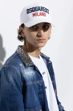 Dsquared2 BIAŁY Czapka z daszkiem