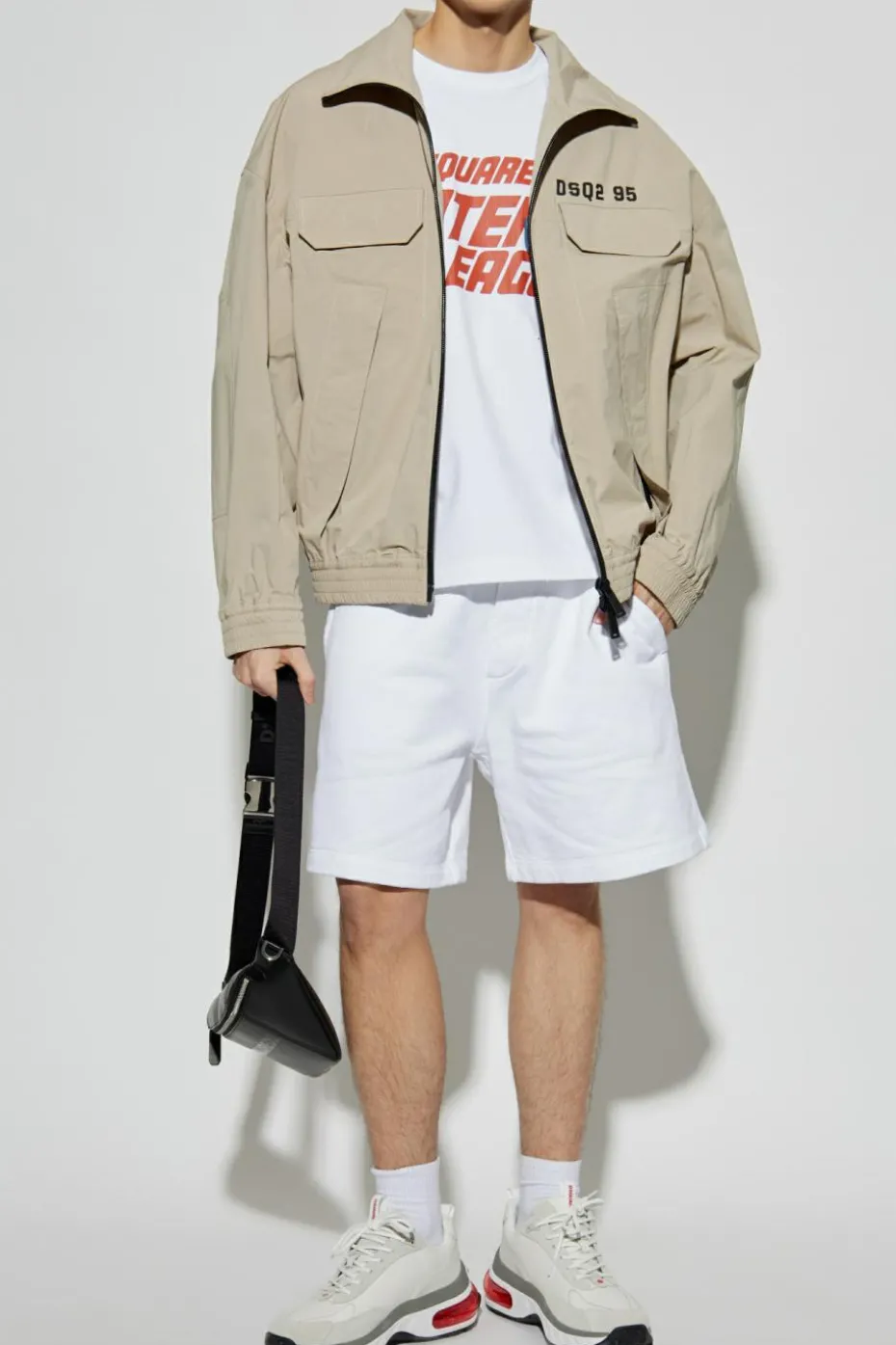 Dsquared2 BIAŁY Szorty z logo