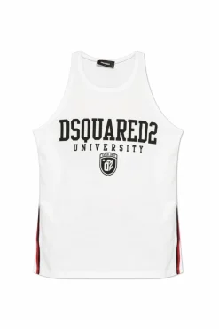 Dsquared2 BIAŁY T-shirt bez rękawów